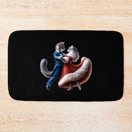 Twilight Dance of Cats Bath Mats