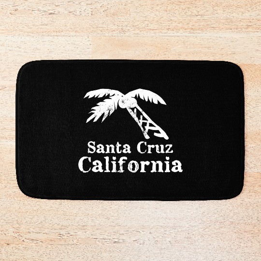 Santa Cruz California Palm Tree Souvenirs Gifts Bath Mats