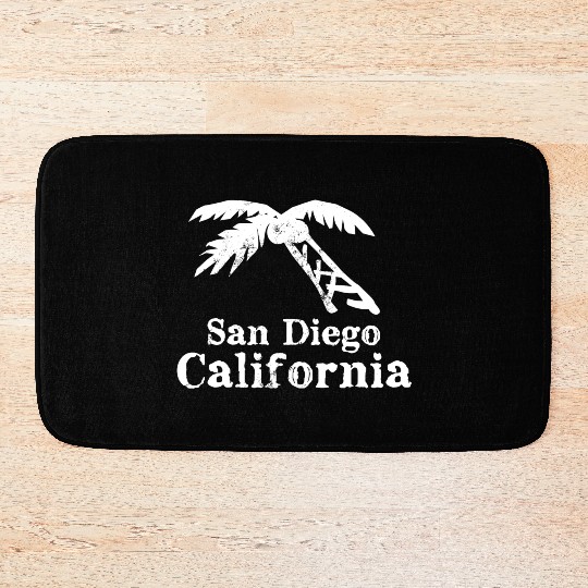 San Diego California Palm Tree Souvenirs Gifts Bath Mats