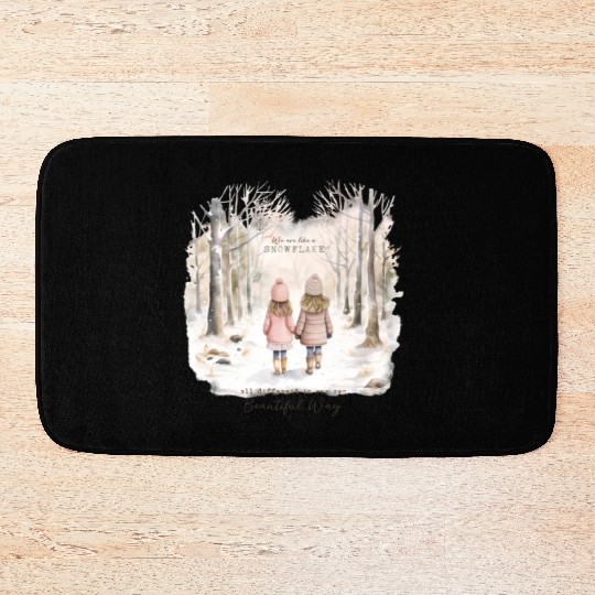 Cute Kids In Winter Wonderland Bath Mats