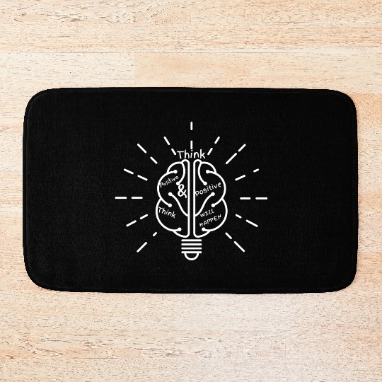 positivethink that you love clear mind white color Bath Mats