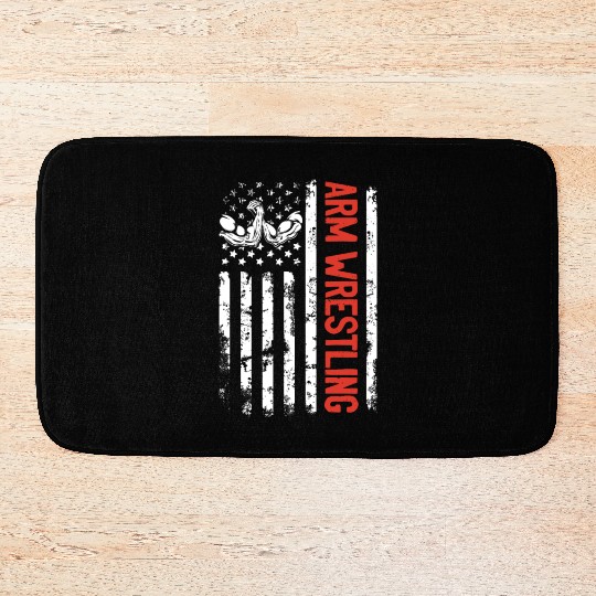 Arm Wrestle US Flag Arm Wrestling US Flag Bath Mats