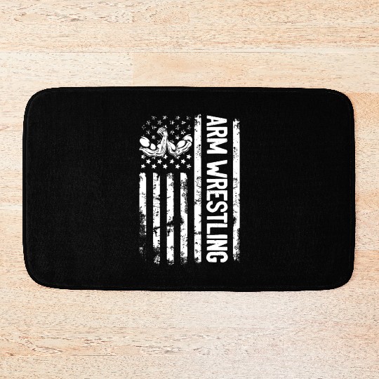 Arm Wrestler US Flag Arm Wrestling US Flag Bath Mats