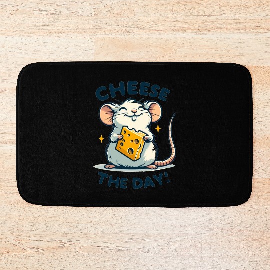 Mouse with cheese Bath Mats