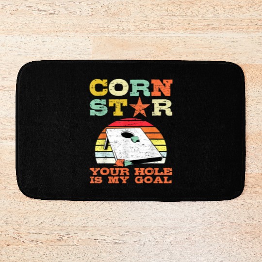 Corn Star Your Hole is My Goal Vintage Cornhole Bath Mats