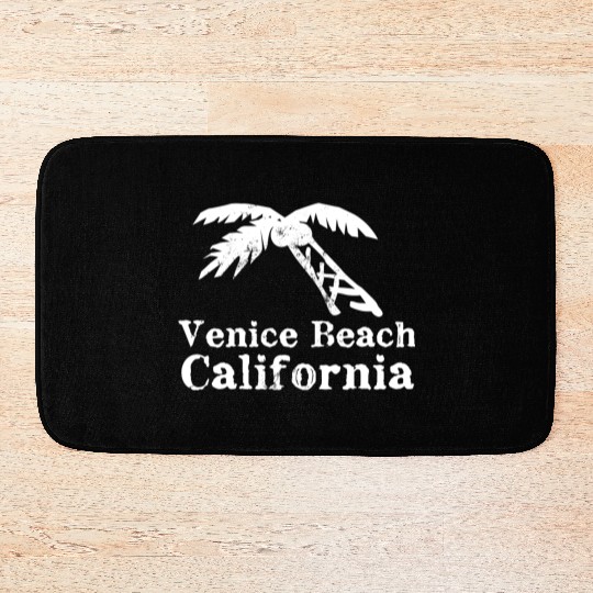 Venice Beach California Palm Tree Souvenirs Gifts Bath Mats