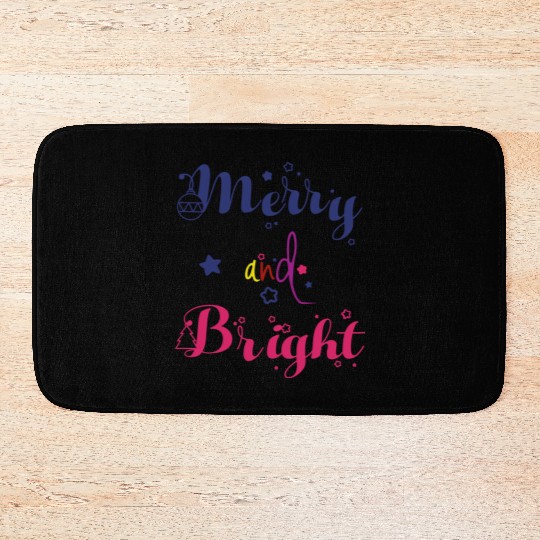 Merry and Bright Christmas Bath Mats
