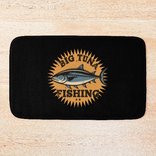 Big Tuna Fishing Vintage Design Bath Mats