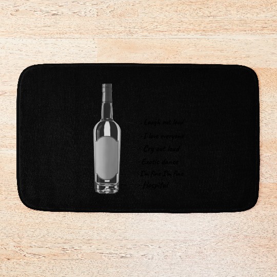 Funny Wine Bottle Synchronic, Drunk Man Diary. Bath Mats