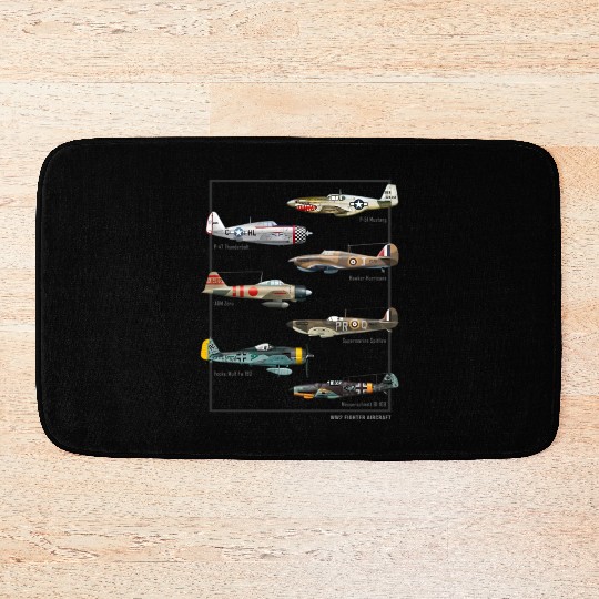 WW2 Fighter Aircraft Warbirds Bath Mats