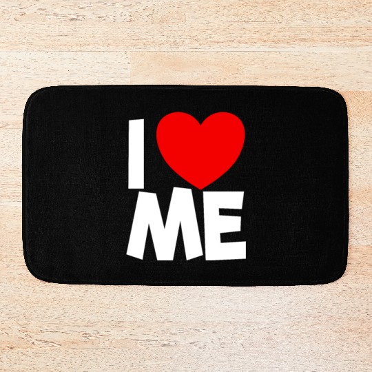 I Love Me Red Heart Self Love Affirmation Bath Mats
