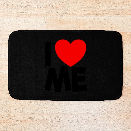 I Love Me Red Heart Self Love Affirmation Bath Mats