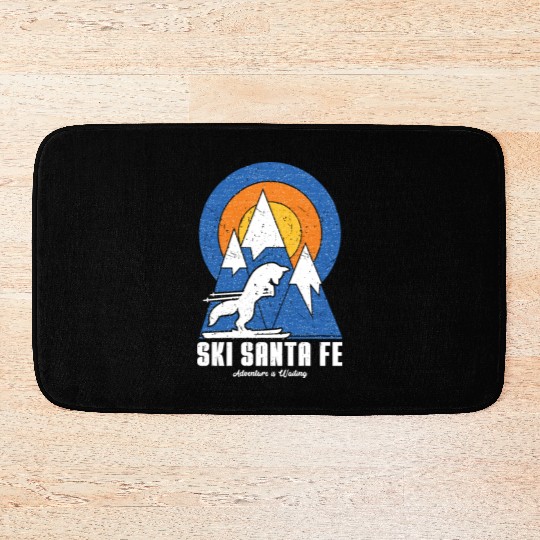 Retro Ski Santa Fe White Fox Bath Mats