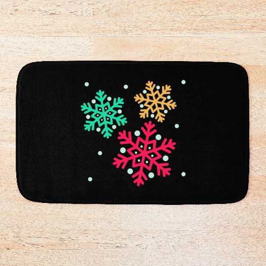 Snowflake, Winter sports Bath Mats