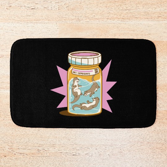 Joyful Otter Jar Bath Mats