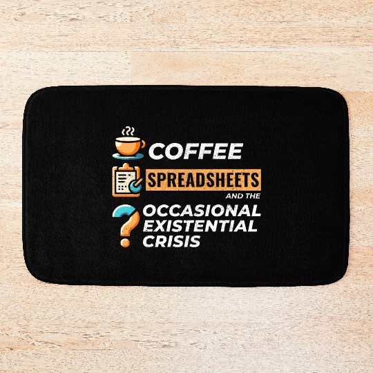 Accountant Bookkeeping Coffee Spreadsheets Funny Bath Mats