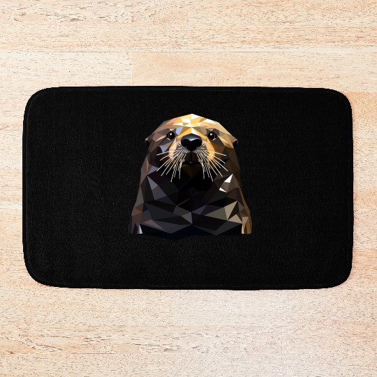 Geometric Style Sea Otter Bath Mats