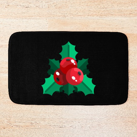 mistletoe christmas Bath Mats