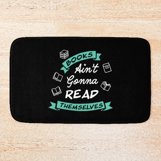 Funny Reading Teacher Bookworm Bath Mats