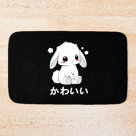 Kawaii Bunny Chibi Animal Japanese Cutesy Style Ae Bath Mats