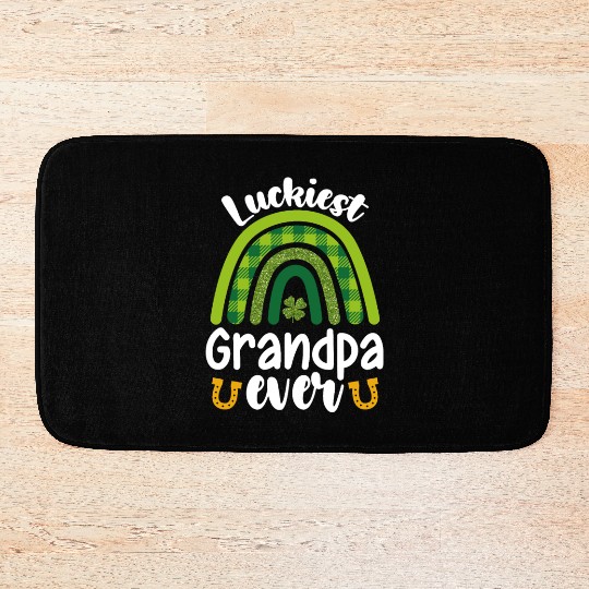 Luckiest Grandpa Ever Family St Patrick's Day Bath Mats