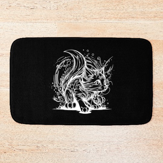 Cute Little Space Cat In Splash Style Bath Mats