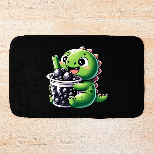Boba Tea Dragon Kawaii Bath Mats