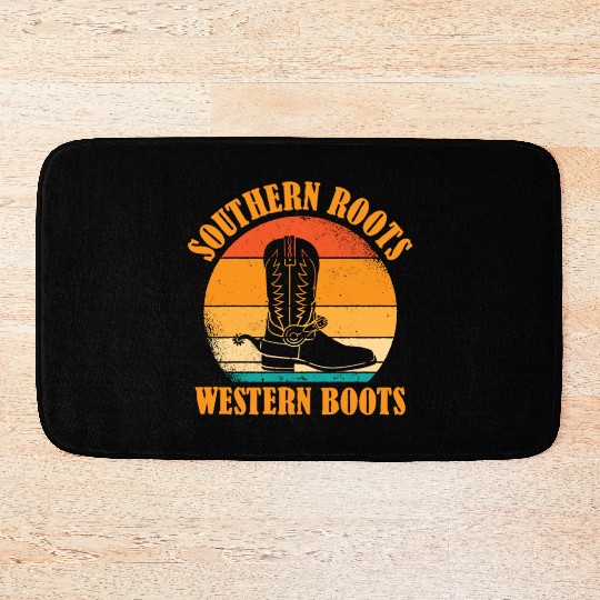 Southern Roots, Western Boots Country Western Rode Bath Mats