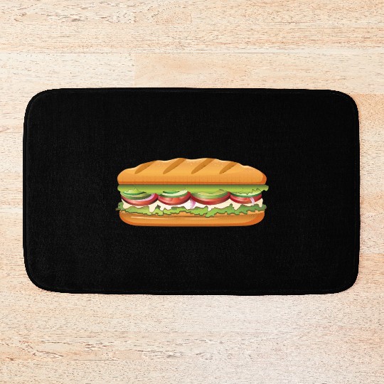 Subway Sandwich Design Bath Mats