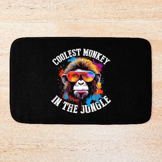 Coolest Monkey In The Jungle Bath Mats