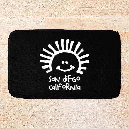 San Diego California Sun Smiley Face Souvenirs Bath Mats