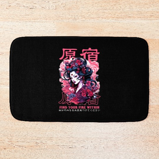 Harajuku Anime Girl Japanese Streetwear Vaporwave Bath Mats