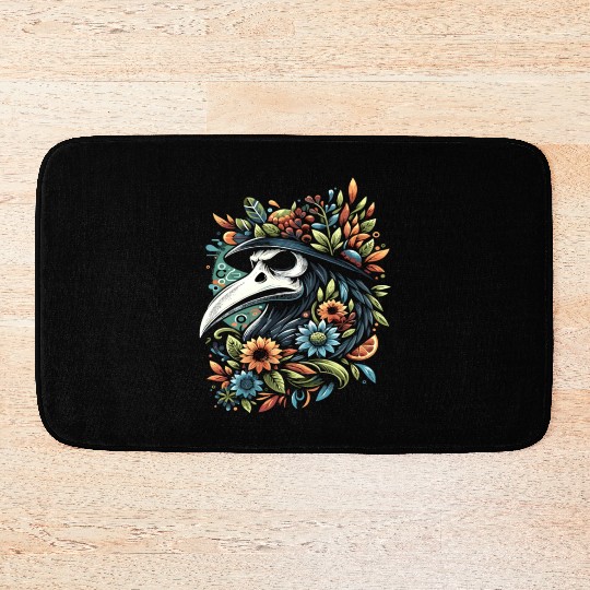 Spooky Halloween Horror Plague Doctor Black Death Bath Mats