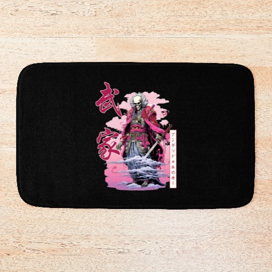 Skeleton Samurai Japanese Streetwear Harajuku Japa Bath Mats