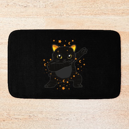kawaii cat anime japanese retro Bath Mats