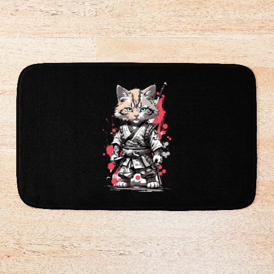 kawaii cat anime japanese retro men women kids fun Bath Mats