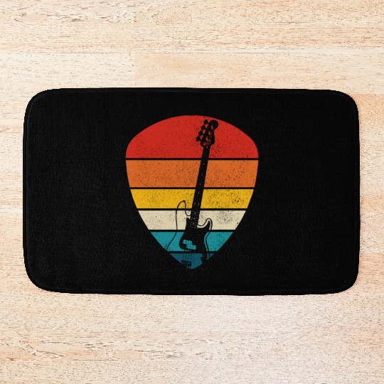 Guitar Player Gift Vintage Guitarist Bath Mats