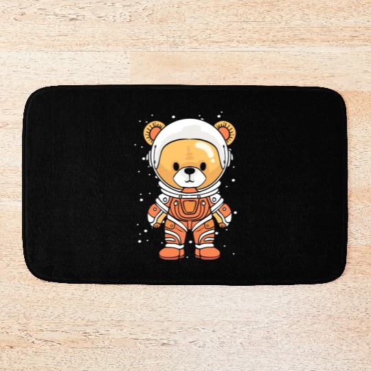 Teddy Bear Astronaut Childish or Child Like Gift Bath Mats