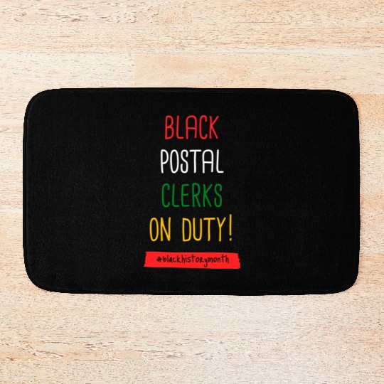 Black Postal Clerks, On Duty! Bath Mats