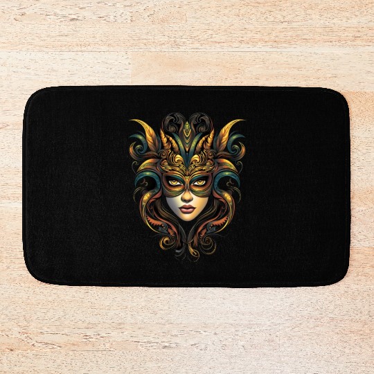 Mardi Gras Women Mardi Gras Mask Carnival Street Bath Mats
