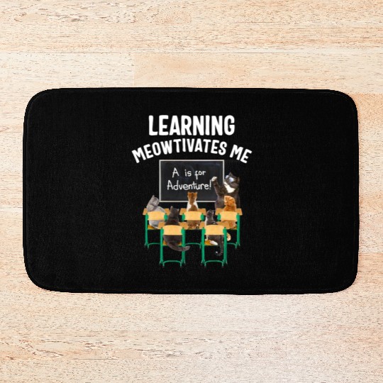 Pre Kindergarten Bath Mats, Learning Meowtivates Me