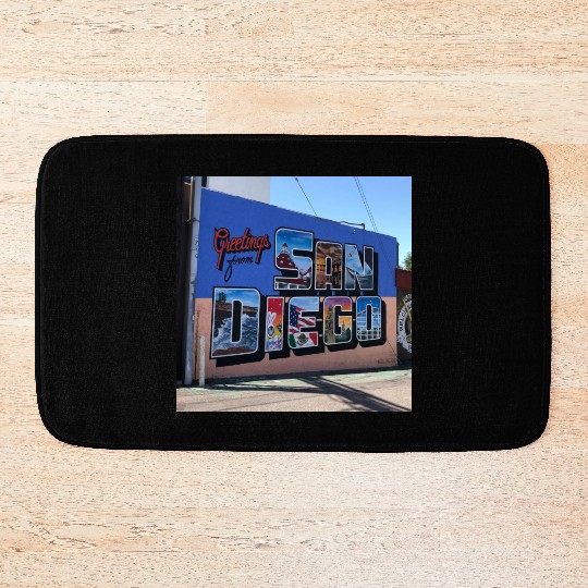 Greetings From San Diego Street Art Bath Mats