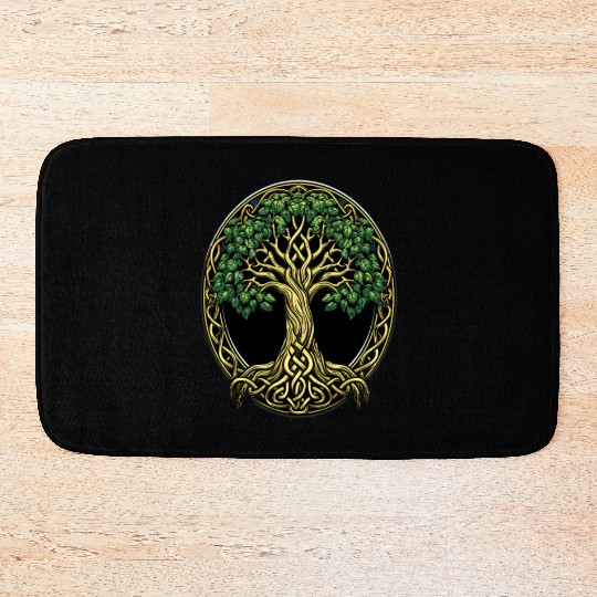 St Patricks Day Celtic Knot Tree Irish Gaelic Bath Mats