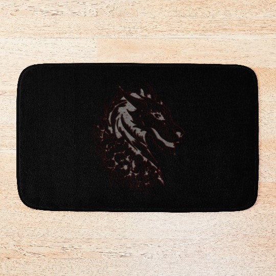 Fantasy Dragon Anime Drakhuvud Mytiska reptil Bath Mats