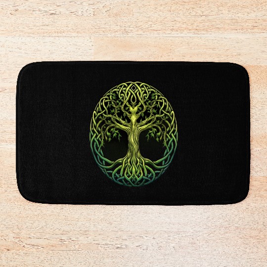 St Patricks Day Celtic Knot Tree Irish Gaelic Bath Mats