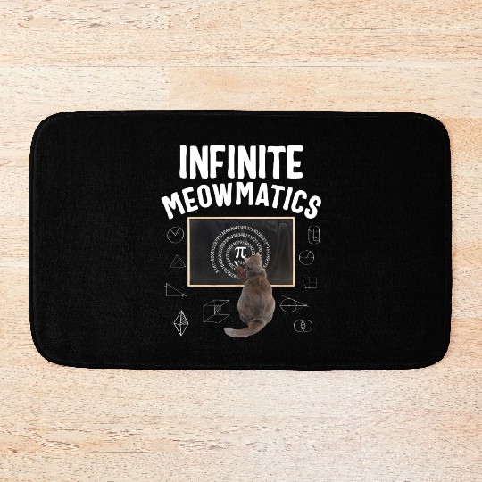 Pi Day Bath Mats, Infinite Moewmatics Cat Scribbling