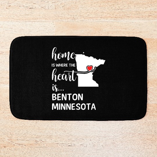 Benton County Minnesota Is Where My Heart Is Gift Bath Mats