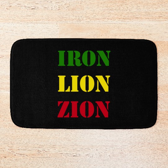 Iron Lion Zion, Jamaican Rasta Colors, Reggae Bath Mats