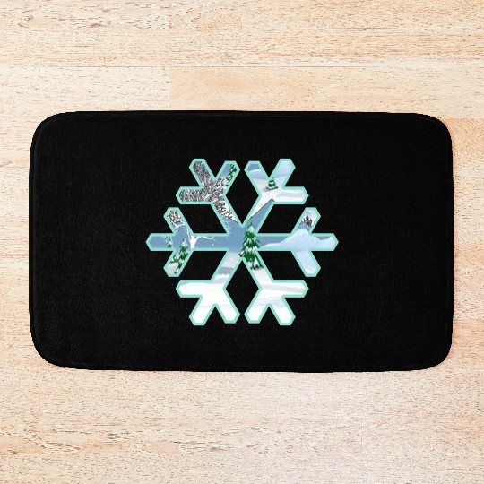Teal Snowflake Bath Mats