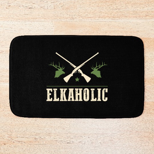 Elk Hunting Elkaholic Hunters Bath Mats
